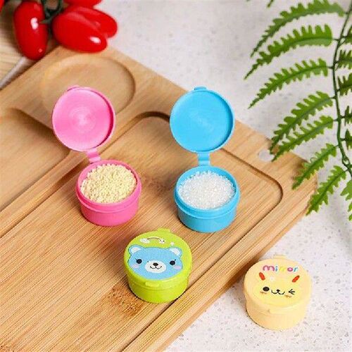 4Pcs Lunch Bento Sauce Container Cute Design Portable