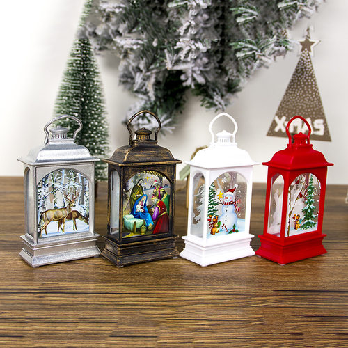 Christmas decorations portable Christmas lights painted tran