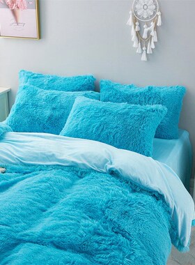 Plush Fluffy Bedding Blanket Duvet Cover Set bed sheet sets