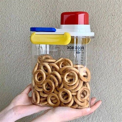 Plastic Cereal Storage Box Compact Transparent Grain
