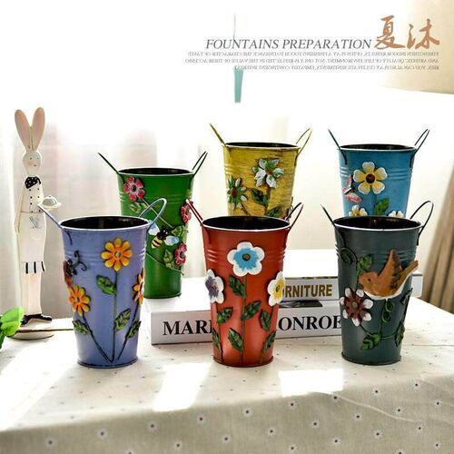 Pastoral fresh European iron art three dimensional flowers s