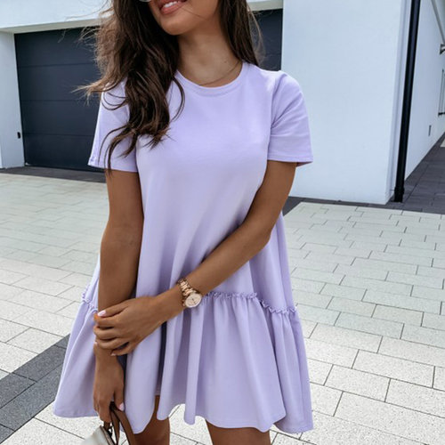 Summer Women Mini Dress Fashion Solid White Dresses  Female