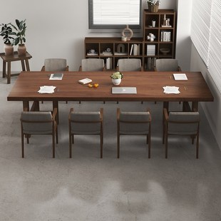 全实木办公会议桌椅大型培训长条电脑桌图书馆桌子工作台102