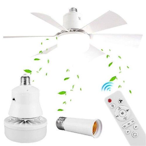 Screw in Ceiling Fan in Light Socket with Remote 3 Speeds