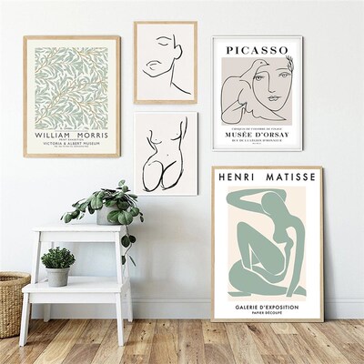 Nordic Abstract  Painting Picasso Matisse William Morris Pos