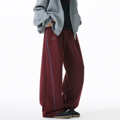 380g Heavy Texture Top-stitched Casual Pants Mens Straight