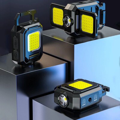 XPE Keychain Light 1000LM COB LED Pocket Work Light 800mAh T