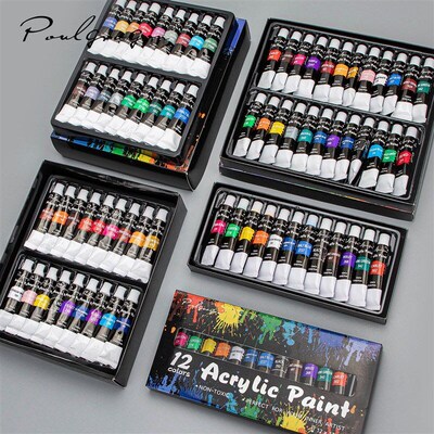 Acrylic Paints Set - 12/24 Colors 12ml Art Painting Kit Supp
