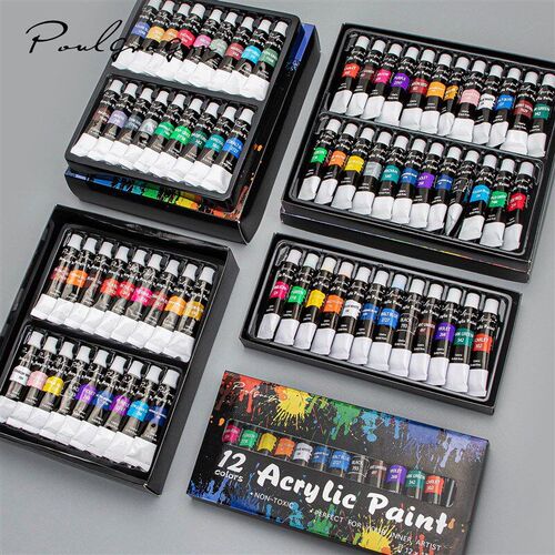 Acrylic Paints Set - 12/24 Colors 12ml Art Painting Kit Supp