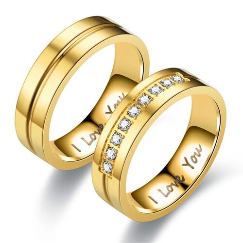 Fashion Stainless Steel Couple Engagement Rings For Women Me