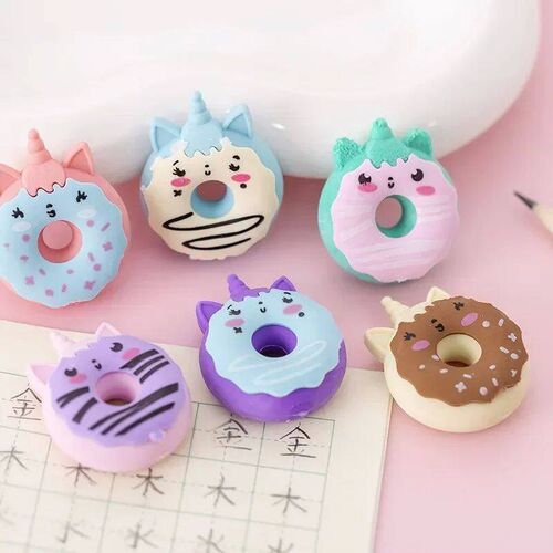 4 Ps Cute Kawaii Donut Rubber Eraser Creative Penil Erasers