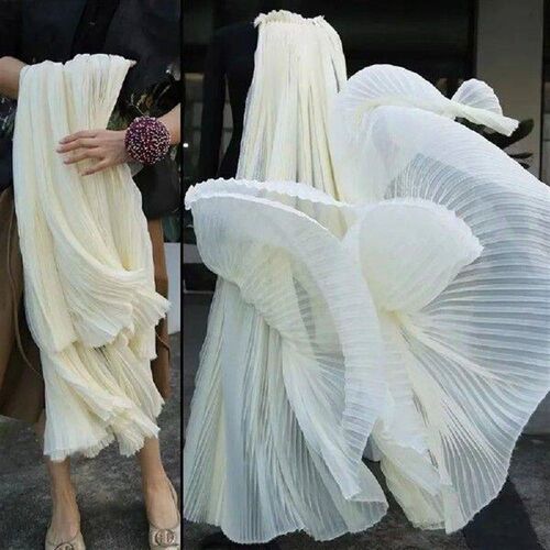 Creative Light Chiffon Pleated Organza Fabric 1 Yard