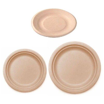 50PCS Compostable Paper Plates 6/7/9in Disposable Tableware