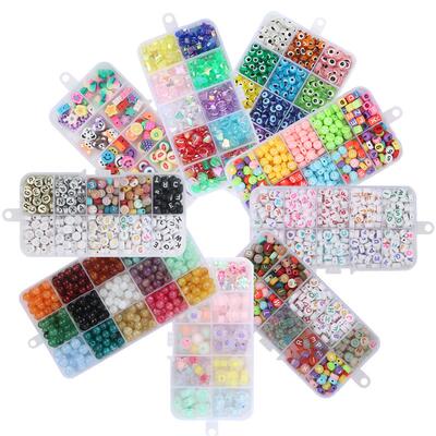 Acrylic Beads Kit Alphabet Round Flat Loose Spacer Beads Set