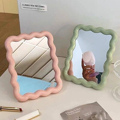 Corrugated Desktop Makeup Mirror Solid Color Simple Portable