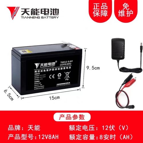 天能v8h电动喷雾器儿童车广场舞音响大容量Vh铅酸蓄电池