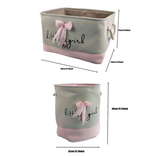 Pink Storage Basket for Girls Toys Cartoon Sundries Basket C
