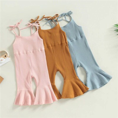 Baby Girl Clothing Toddler Flare Jumpsuit Fashion Sleeveless