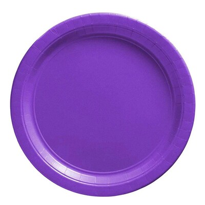 Pure Purple Party Set Disposable Cups, Plates, Paper Tablecl