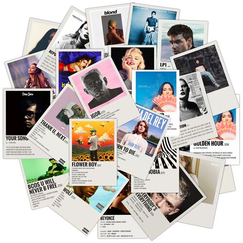 25Pcs Print Music Album Covers Stickers Aesthetic Singer Pos