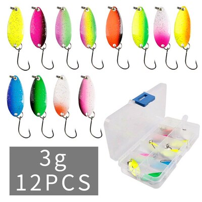 Fishing Spoon Lure 43pcs/12pcs Set Metal Baits Trout Fishing