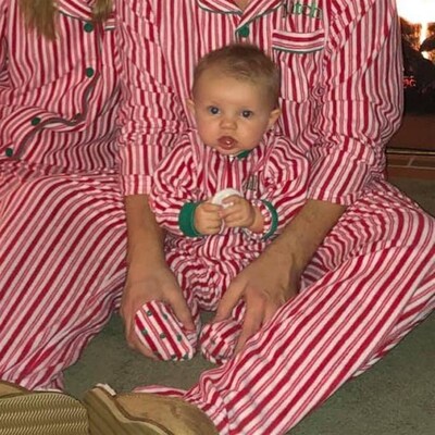 Christmas pajamas family set striped pyjamas Couples lovers