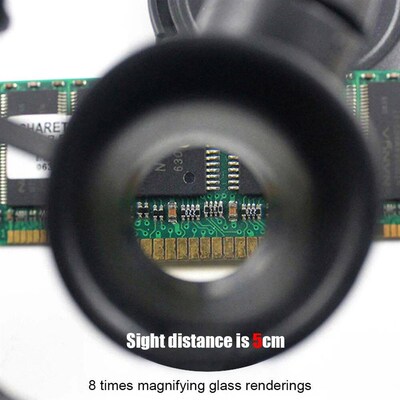 1-5pcs Magnifying Glass with 2 Led Light 8X/15X/23X Telescop