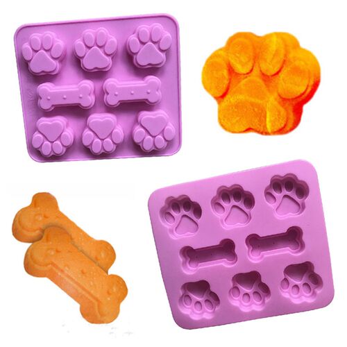 Dog Footprint Silicone Mold Cake Molds Bone Cookie Cutter Fo