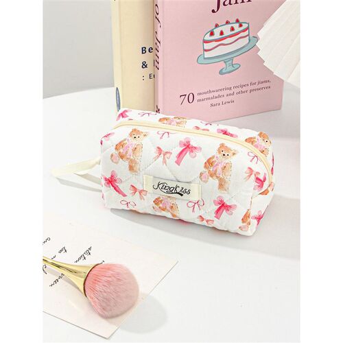 Cute Small ear PatternMakeup ag Set Quilted Cosmetic ag Aest