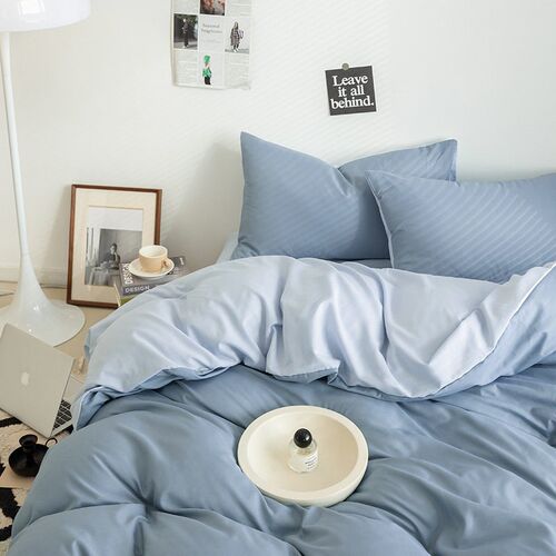 Washed Cotton Brushed Mixed Solid Color Four-piece Set Stude