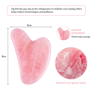 Natural Rose Jade Gua Sha Gouache Scraper Massager for Face