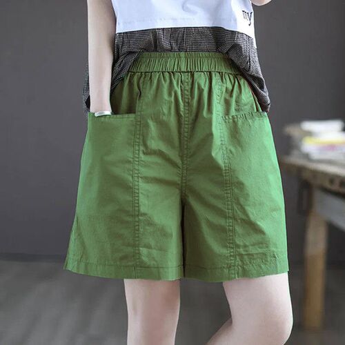 Cotton shorts womens loose 2022 new wide-leg summer thin se