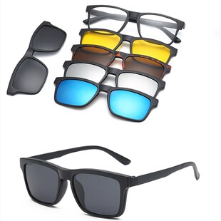 6 In 1 Custom Men Women Polarized Optical Magnetic Sunglasse