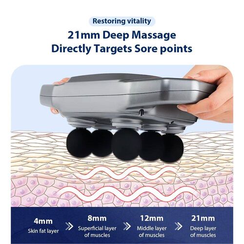 Six-head Fascia Gun High Frequency Vibration Body Massage Gu