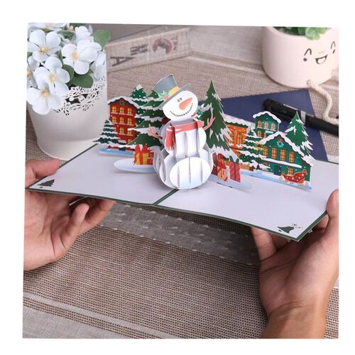 Merry Christmas Card 3D Xmas Pop Up Greeting Cards Gift for