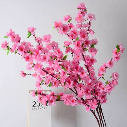 1/3/5pcs Artificial Peach Blossom Branch Spring Plum Cherry