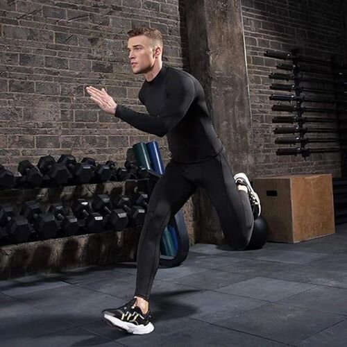 Mens Turtleneck Quick dry Long-Sleeved Compression Long Sle