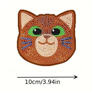 DIY钻石画杯垫 卡通猫图案手工艺套组 10片组居家布艺装饰品