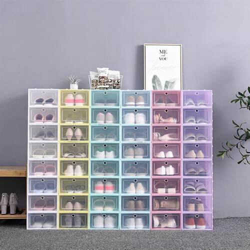 Stackable Storage Box Transparent Flip-Open ver Shoes Drawer