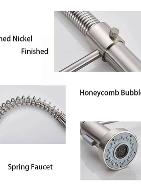 Spring Brushed Nickel Kitchen Faucet Deck Mounted Mixer Tap