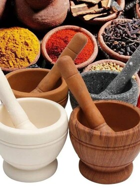 Resin Setmortar and Pestle Garlic Herb Spice Mixing Grinding