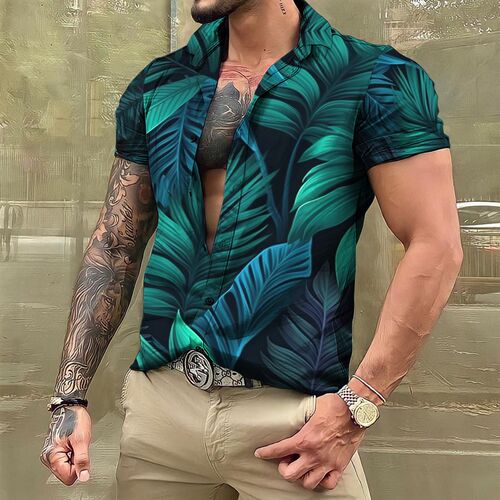 Shirts And Blouses Hawaiian Mens Shirt Tropical 3D Print Ca