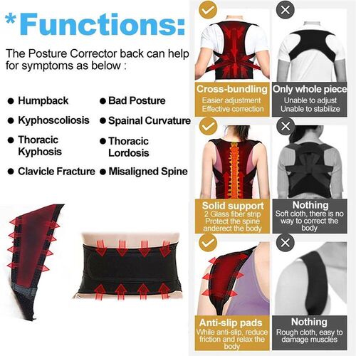 Adjustable Back Posture Corrector Clavicle Spine Back Pain R
