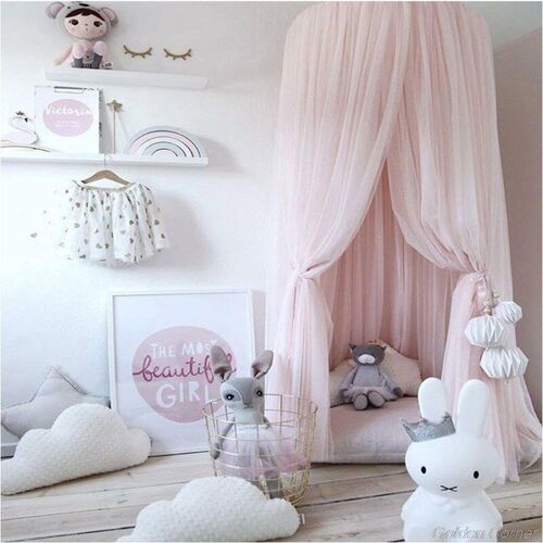 Net with Stars Hanging Tent Baby Bed Crib Canopy Tulle Curta