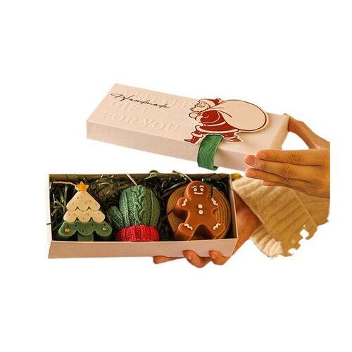 Xmas Handmade Candle Set: Tree Deer, Aromatherapy Gift Box