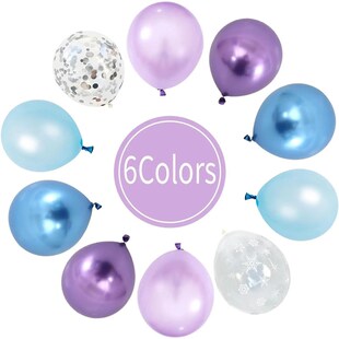 30pcs Frozen Princess Balloon set, Purple blue Snow latex ba