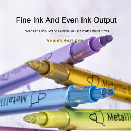 12 Color Metallic Marker Pen Resin Drawing Pen Acrylic Paint