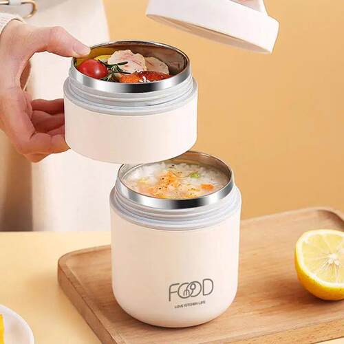 510ml Stainless Steel Lunch Box with Spoon Thermal Food Cont