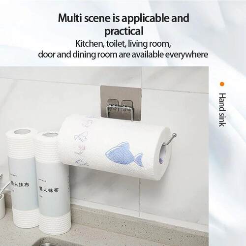 Punch Free Kitchen Bathroom Toilet Pape Storage Rack Roll Pa