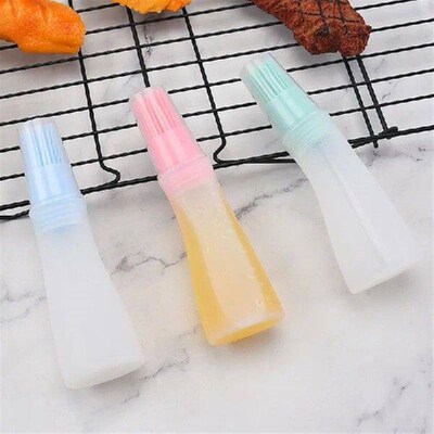 1PC Portable Silicone Oil Bottle with Brush Elbow